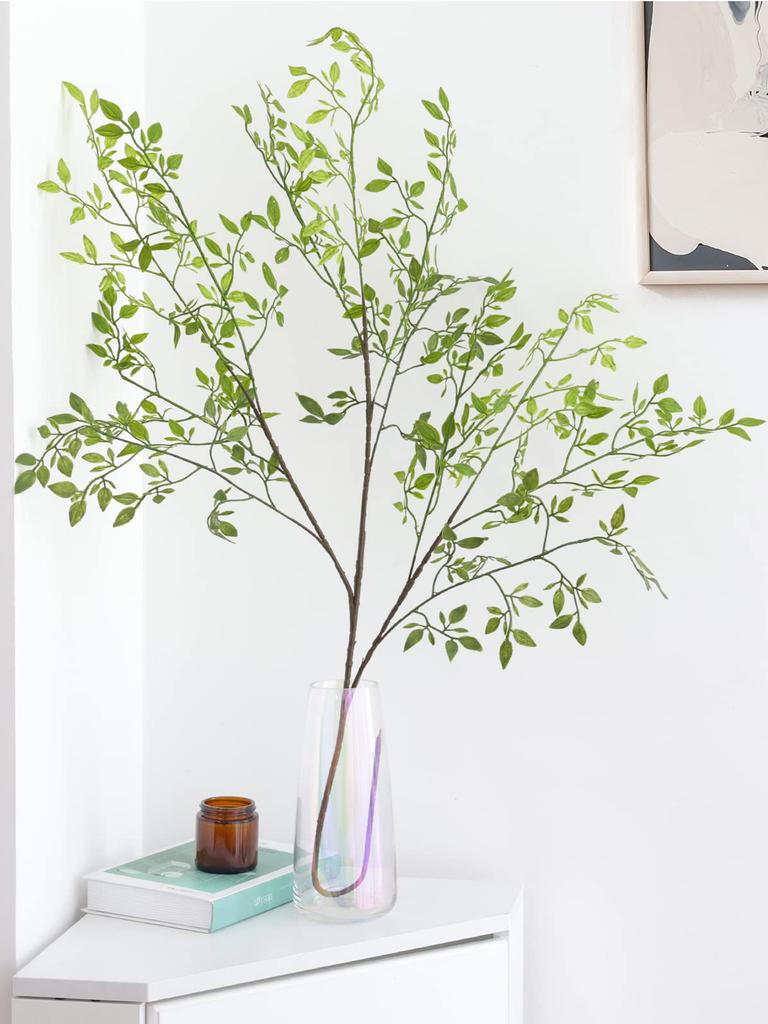 1pc Artificial Plants Branches Green Faux Greenery Plants Decoration for Office Home Indoor