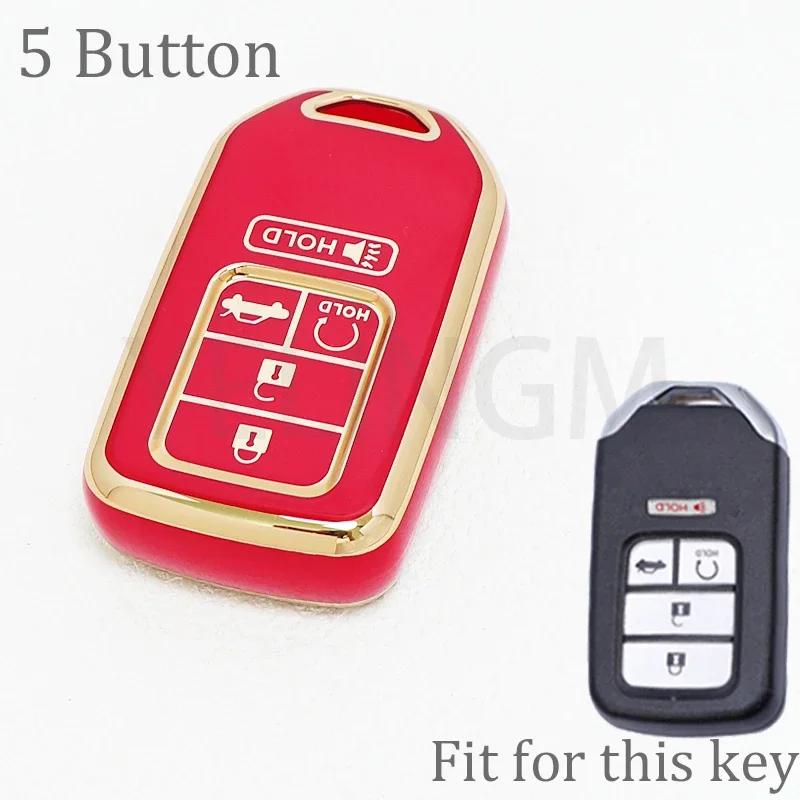 5 Buttons Tpu Key Fob Cover For Honda Accord Civic Cr-V Insight Passport Pilot Smart Remote Keyless