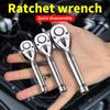 Big Medium Small Fly Two-way 72 Teeth 1/4 3/8 1/2 Quick Socket Mini Ratchet Wrench Spanner Horns Short Handle Repair Hand Tools