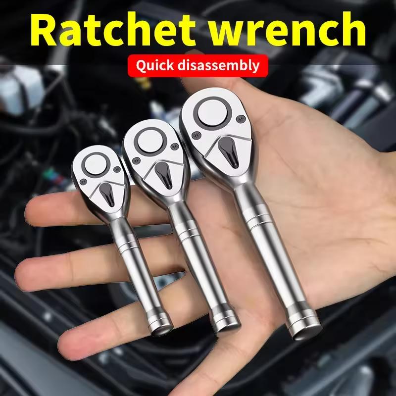 Big Medium Small Fly Two-way 72 Teeth 1/4 3/8 1/2 Quick Socket Mini Ratchet Wrench Spanner Horns Short Handle Repair Hand Tools