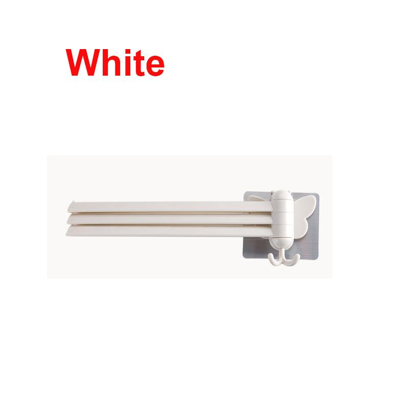 

1 шт. самоклеящаяся вешалка для полотенец вращающаяся полка для ванной комнаты вешалка для полотенец для кухонного держателя полотенец стеллаж для хранения белый