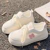 Summer Mesh Breathable Little White Shoes Women's 2025 New Bow with Skirt Shoes Campus Style Sports Board Shoes