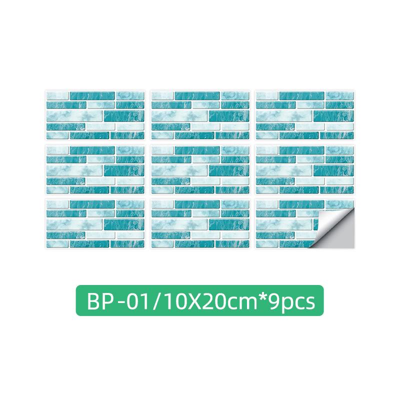 

Kitchen Oil-Proof Sticker Simulation Marble Crystal Floor Wallpaper Bathroom Renovation Old House Renovation Self-Adhesive Tile Sticker 20*10*9pcs