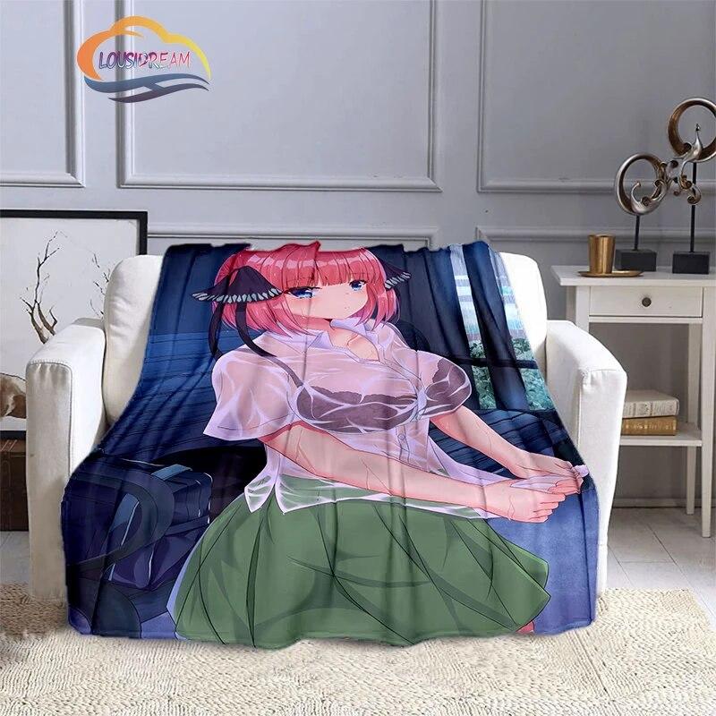 Comic The Quintessential Quintuplets Cashmere Blanket Sexy Anime Girl Flannel Blanke Portable Warm Camping  Soft skin