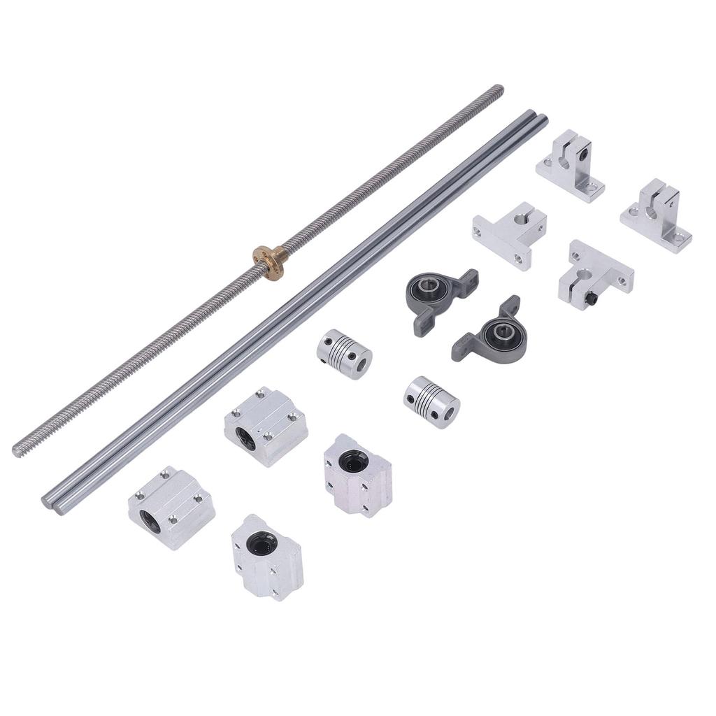 T8  Screw Kit 350mm Horizontal Optical Axes 8mm Double Rail Shaft Support Bearing