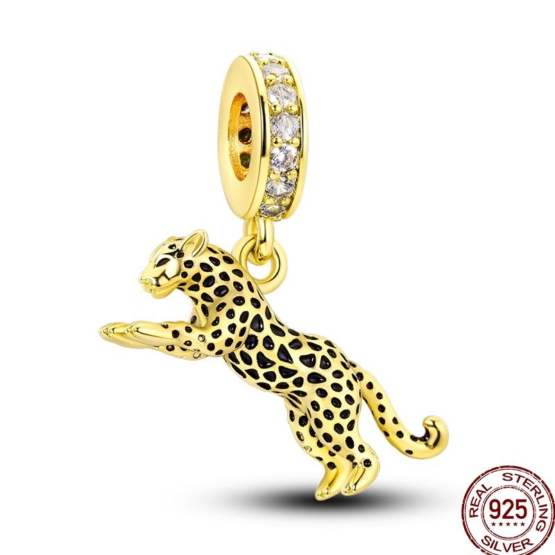 Original Copper Gold Series Charms Bead Sunflower Dogs Leopard Firefly Pendants Fit Bracelet Jewelry Gift Marking