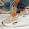 Summer New Casual Single Shoes Slope Heel Thick Sole Foot Cover Single Shoes Mesh Breathable Sequins Large Size Mesh Women's Shoes