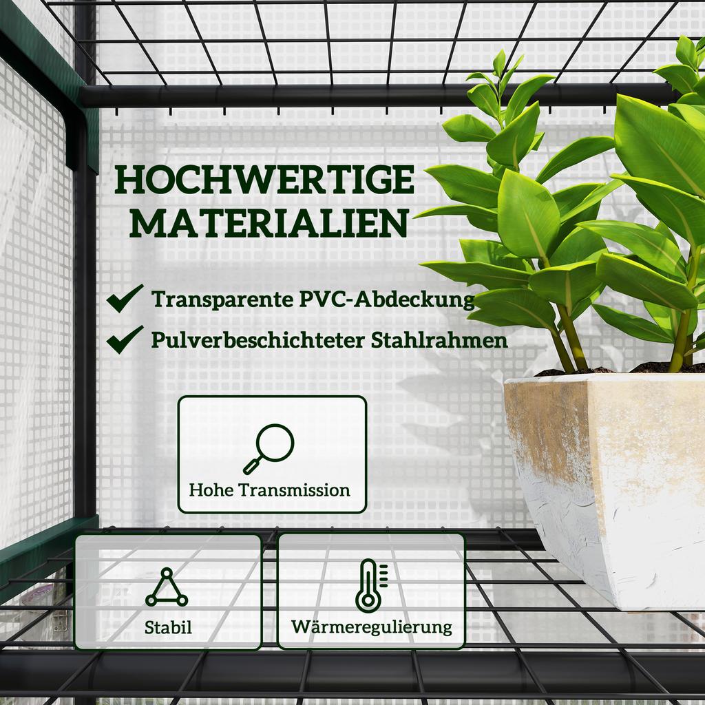 193cm Five Shelf Mini Greenhouse - White