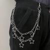European and American Jewelry Punk Retro Star Pendant Waist Chain Women's Versatile Five-pointed Star Trouser Chain