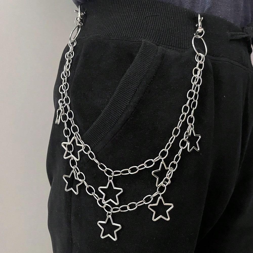 European and American Jewelry Punk Retro Star Pendant Waist Chain Women's Versatile Five-pointed Star Trouser Chain