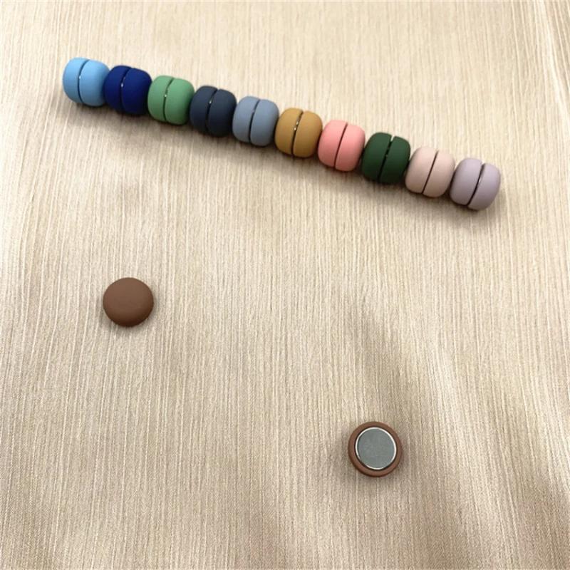 Creative Macaroon Style Magnetic Buttons Scarves Pins Kerchief Pins Shawl Holder Woman Clothing Accessories