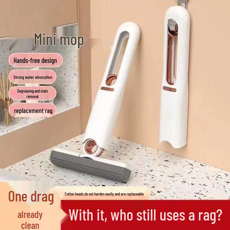 Hands-Free Portable Mini Mop: Multi-functional, Strong Water Absorption, Hangable, Desktop Rag Replacement
