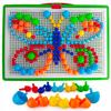 Kreatywny Zestaw Układanka Pinezki Grzybki Montessori Puzzle 296 Elementy