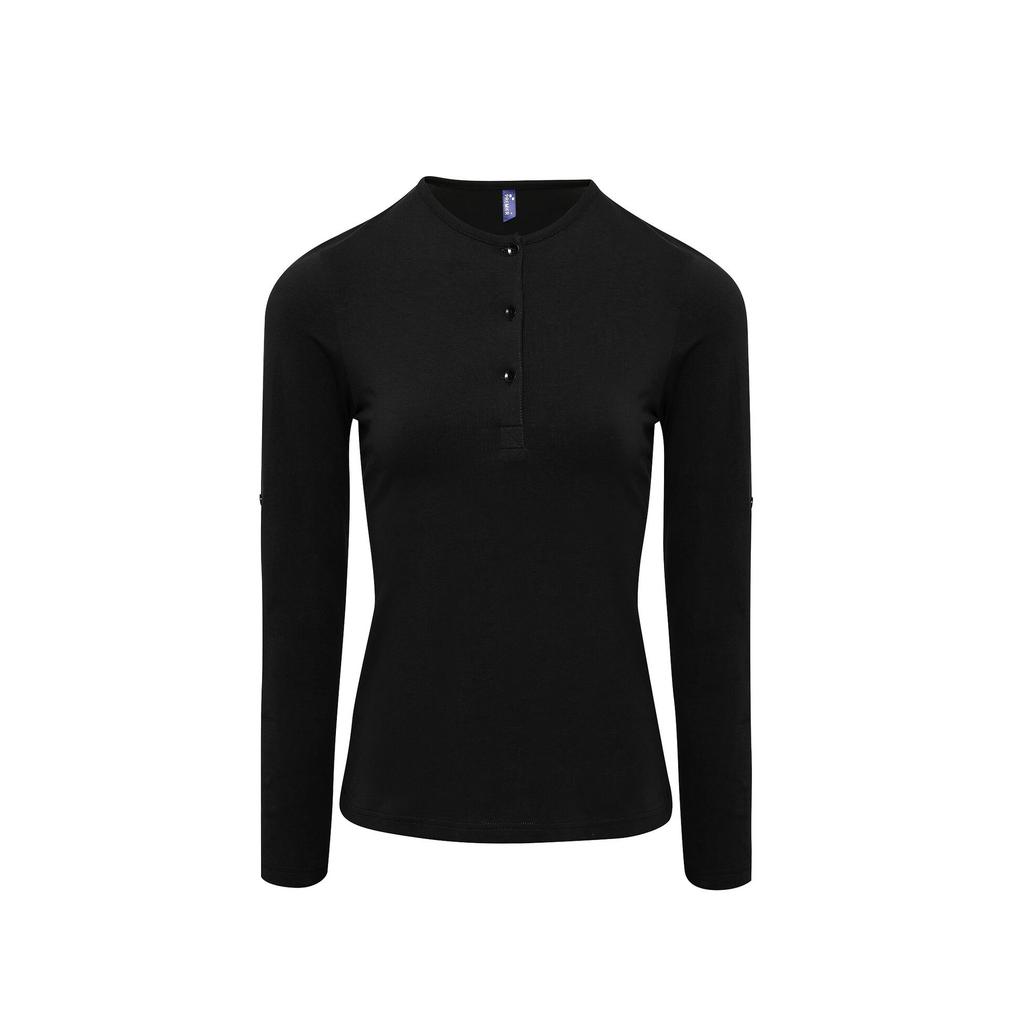 Premier Langes John-T-Shirt mit Rollärmeln für Damen/Damen