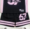 Toddler Girls Cool Number 67 Jersey Print 2-Piece Outfit, Summer Black & Pink Sporty Clothes for Kids, Perfect for Playwear & Outdoor