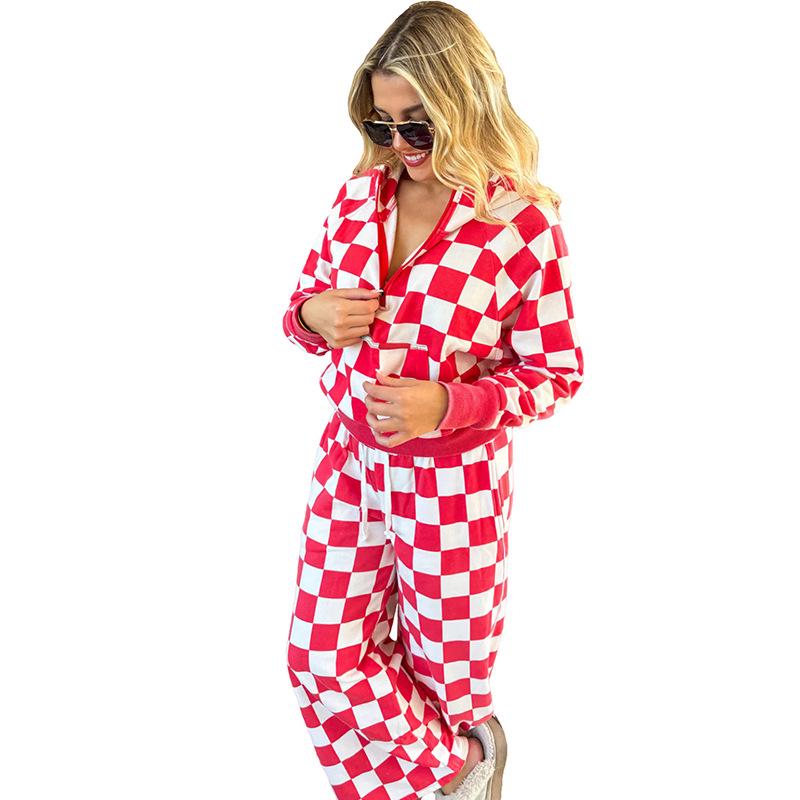 2025 Women s Plaid Print Fashion Trend Two-Piece Set for Autumn/Winter Medium