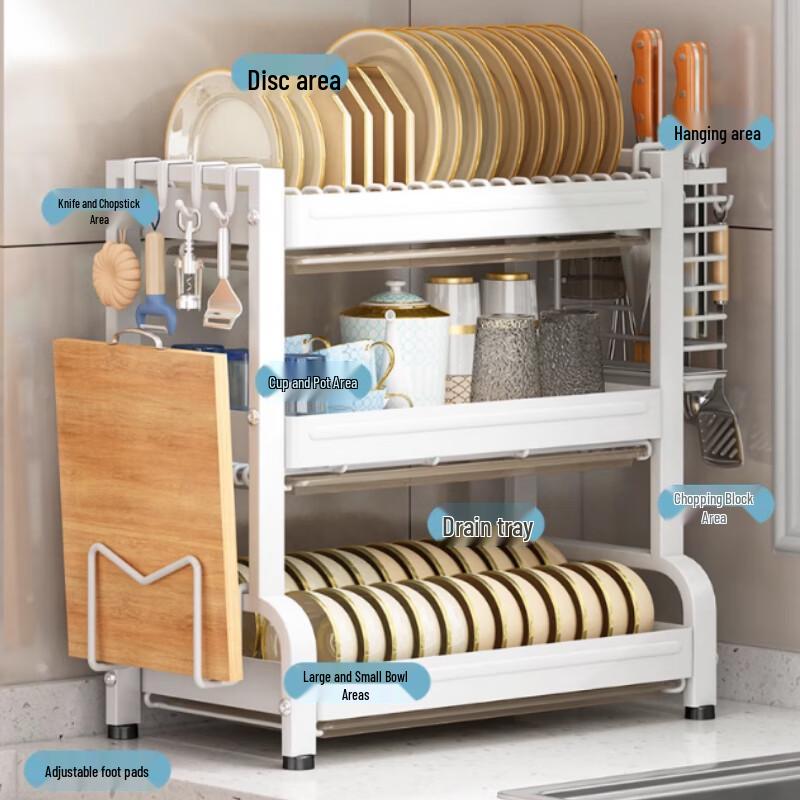 Multi-functional Aluminum Dish Drying Rack