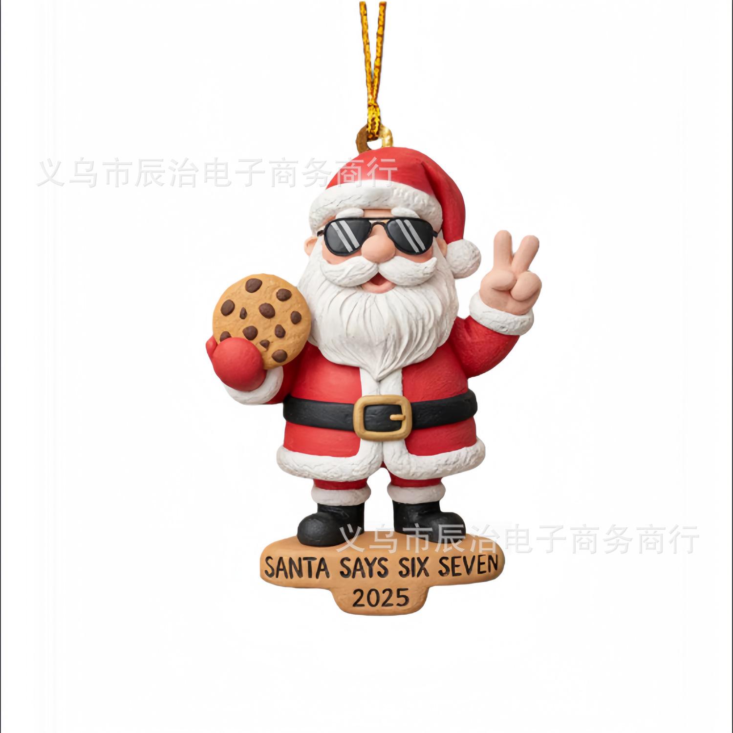 

New resin statue fun Santa Bier cool pendant home yard Christmas tree pendant