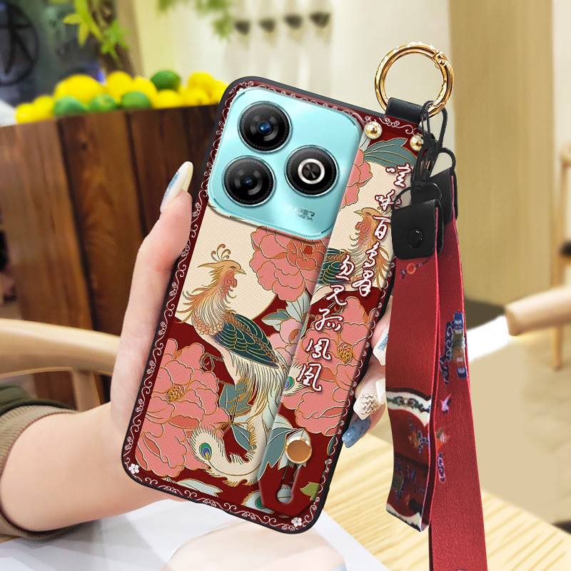 Odolné Vodotěsné Pouzdro na Telefon Pro ZTE Blade A75 4G/Z2359 Kroužek Ochranný Čínský styl Pro Maminku Stojánek Nárazuvzdorné