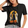 Halloween Boo Crew Unisex Baumwoll-T-Shirt, Premium-Baumwolle mit Grafikdruck, Langlebig, Lässig & Modisch, Süße Cartoon-Monster, Mumie, Kürbis, Sensenmann
