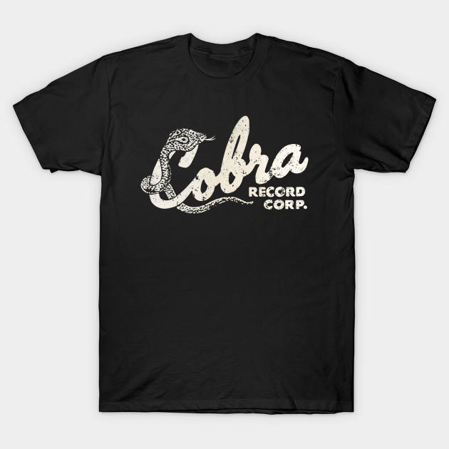 

Men Black Print T-shirt Cobra Records No-Cut Transfer Paper Print Cotton Tshirt 4XL чорний