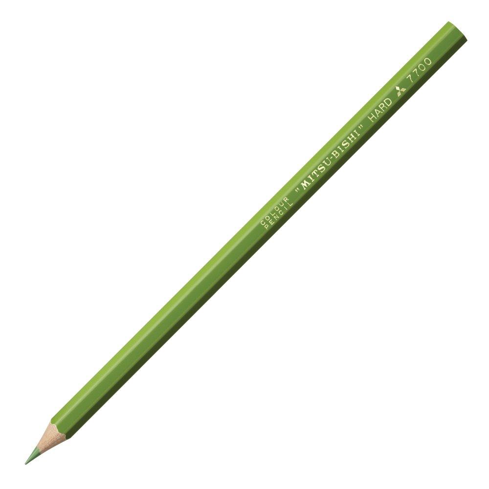 Mitsubishi Pencil Colored 1 Pencils, Hard, No. 7700, Yellow-Green, Dozen, K7700.5