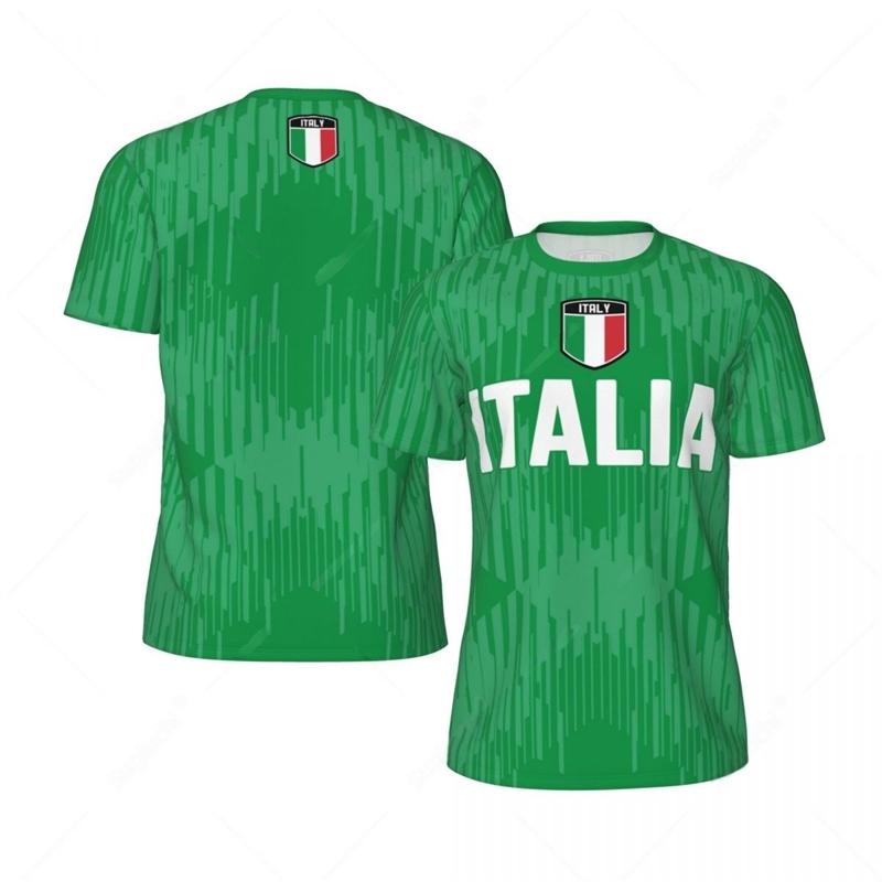 Italia Flag 3D tištěný dres letní móda krátký rukáv ležérní pánské sportovní tričko rychleschnoucí prodyšné fotbalové tričko