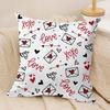 Valentines Day Heart Graffiti Cushion Cover Pillowcase Ultra Soft Skin Friendly Fabric Cloud Like Comfort  Concealed Zipper