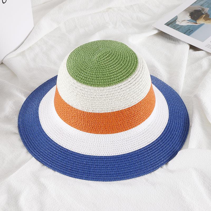 

Women Summer Sun Straw Hat Big Eaves Beach Japanese Hepburn Style Holiday Fold Fisherman Cap Temperament Flat Cap 2023 56-58cm