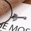 Hell Inn Cartoon Key Pendant & Winged Heart Avatar Necklace Set