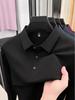 Men's Long Sleeve Polo - Loose Fit, Fashionable Lapel, Versatile Solid Color, Casual T-Shirt for Spring/Autumn