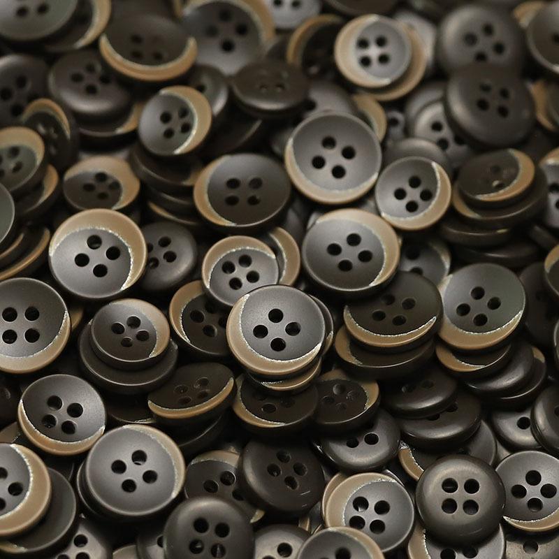 5Pcs 5Pcs Four-Eye Resin Button Crescent Edge Black And White Buttons Knitted Cardigan Top Shirt Versatile Sleeve Collar Buckle