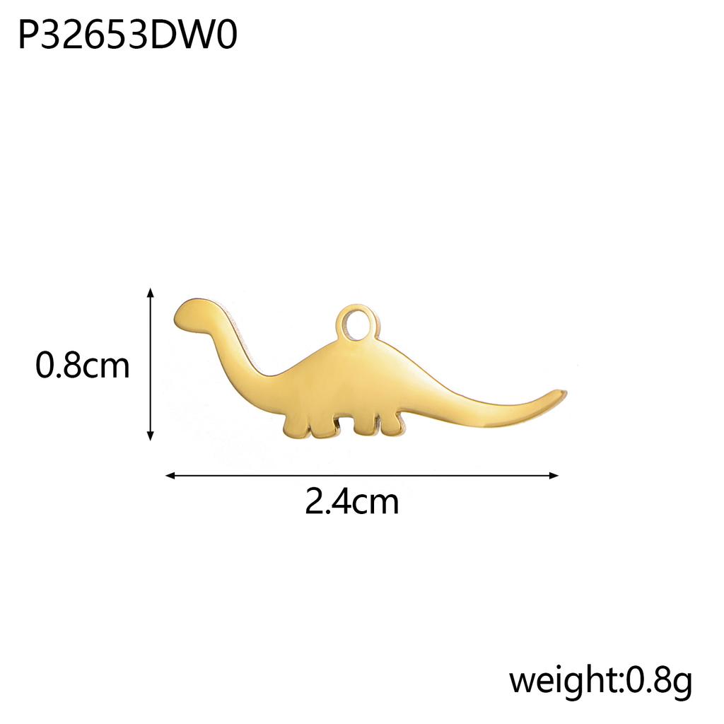 CARLIDANA Simple Ocean Shell Cat Fish Bird Pendant Charm Gold Plated Stainless Steel Charm For Bracelet Earrings DIY Jewelry