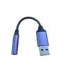 USB to 3.5mm Braided Audio Adapter Cable for Desktop, Laptop, Headphone & Microphone