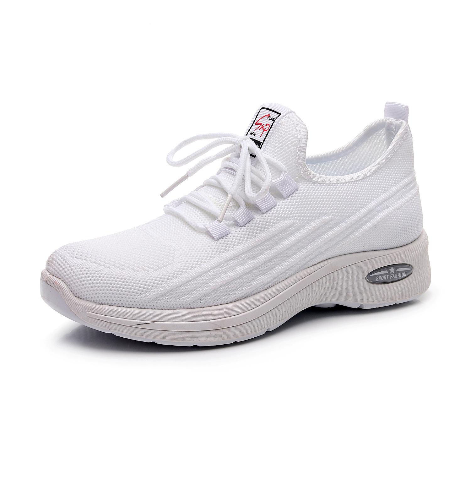 

2025 ****** new old ******* cloth shoes flying woven women s shoes mesh casual single shoes non-slip s**t sole comfortable sports shoes 36