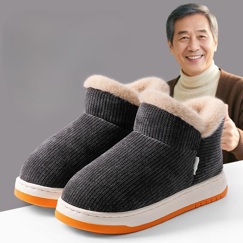 Heel Shoes for Warmth, Thick-soled Indoor Home Use, Fleece and Thickened Cotton Shoes
