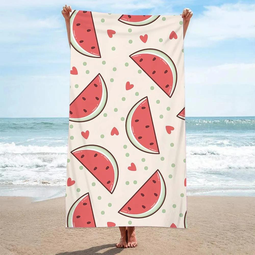 Cartoon-Frucht Ananas Strandtuch Sandfrei Schnelltrocknend Mikrofaser Badetücher Übergroß Tragbar Schwimmen Bade-Decke