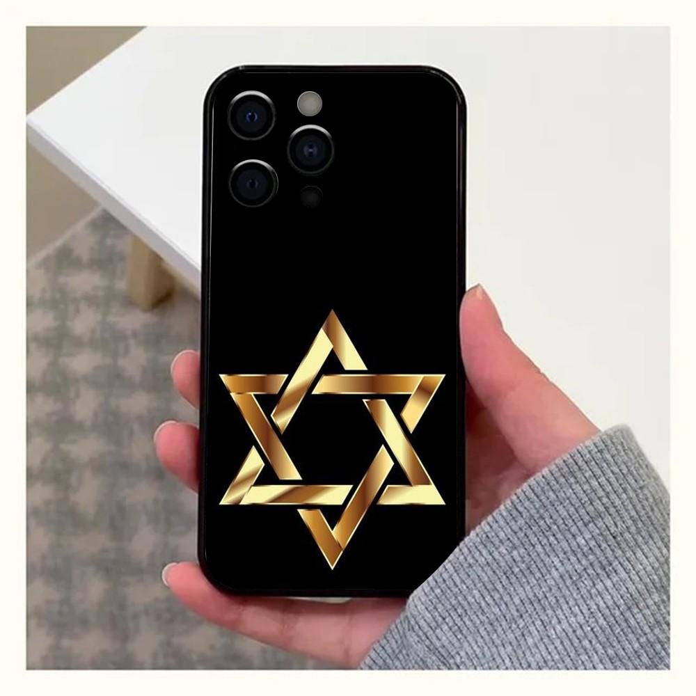 David Jewish Star Symbol Phone Case For Apple iPhone 15,14,13,12,11,Pro,X,XS,Max,XR,Plus,Mini Soft Black Cover