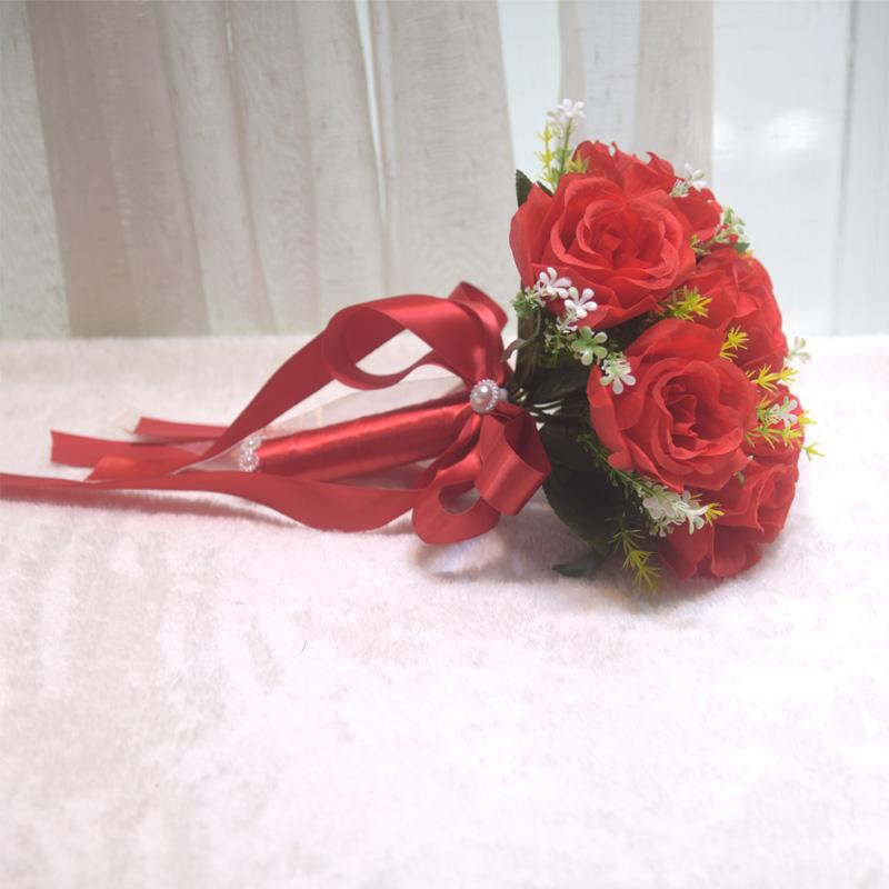 1 ks Svatební malá kytice Odolná Malá velikost Připravená k obřadu Družičkovská Kompaktní kytice Realistická Umělá Malá velikost 23x20cm