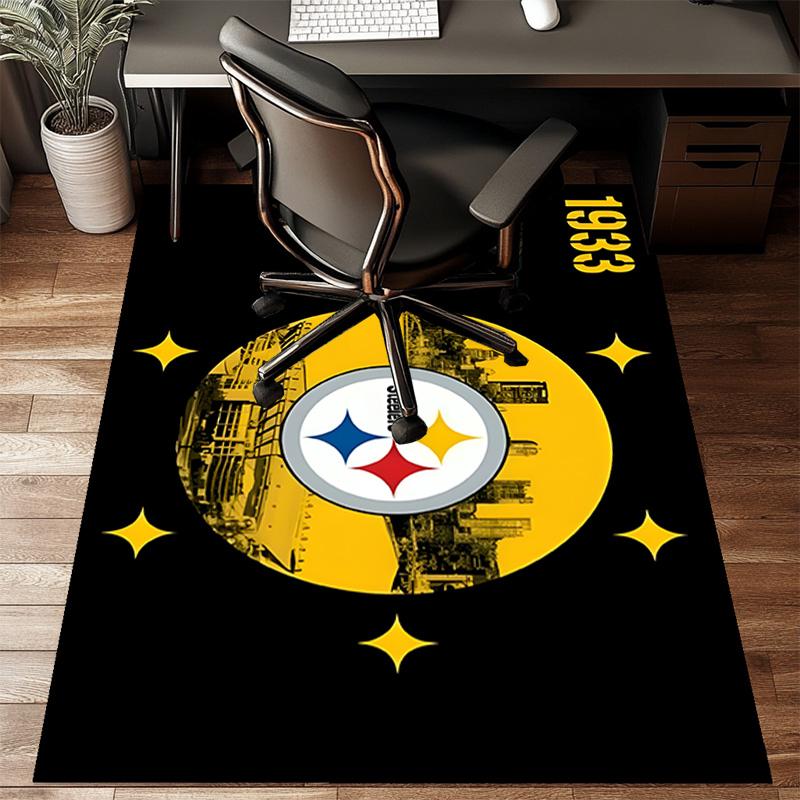 Pittsburgh Steelers Logo Art Rug Game Carpet, Floor Mat for Bedroom Living Room Entryway Rug, Home Decor Idea Gift for Christmas birthday