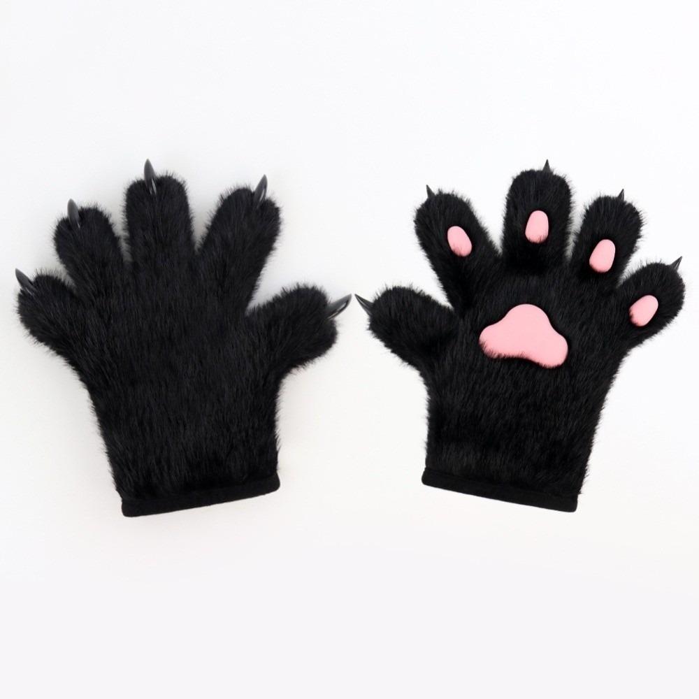 Thicken Plush Cat Paw Gloves Cartoon Puppy Claw Mittens Fashion Cosplay Costume Gloves  Gifts
