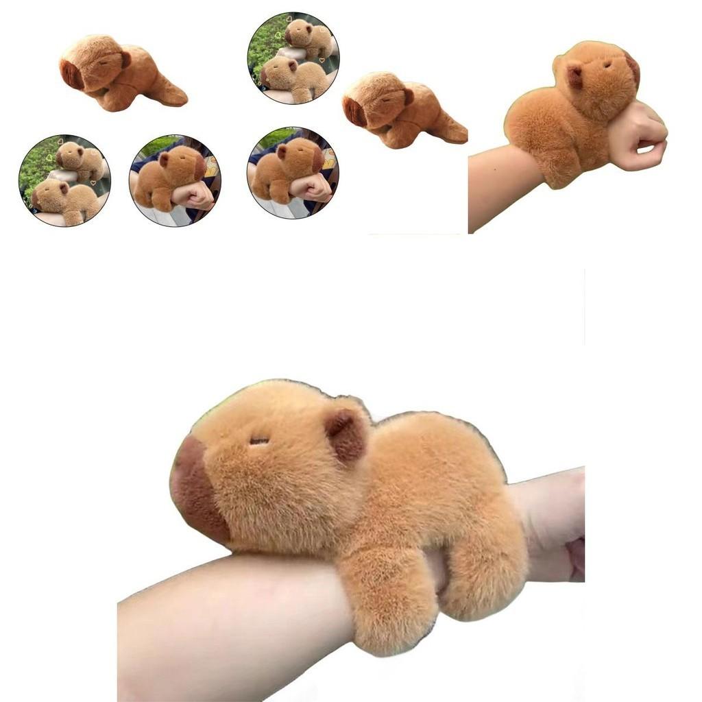 New Trendy Plush Capybara Poppa Ring Water Rat Poppa Bracelet Popular Animal Plush Toy Poppa Ring Birthday