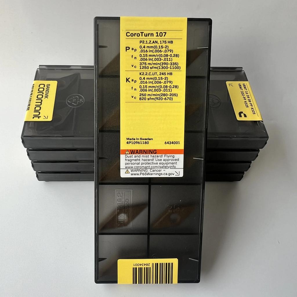 SANDVIK / VBMT160408-PF 4325 / Industrial indexable Carbide Inserts 10 Pcs