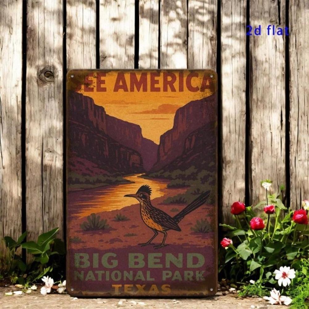 Metal Poster Texas Desert Vintage Sign Grand Canyon Wall Art