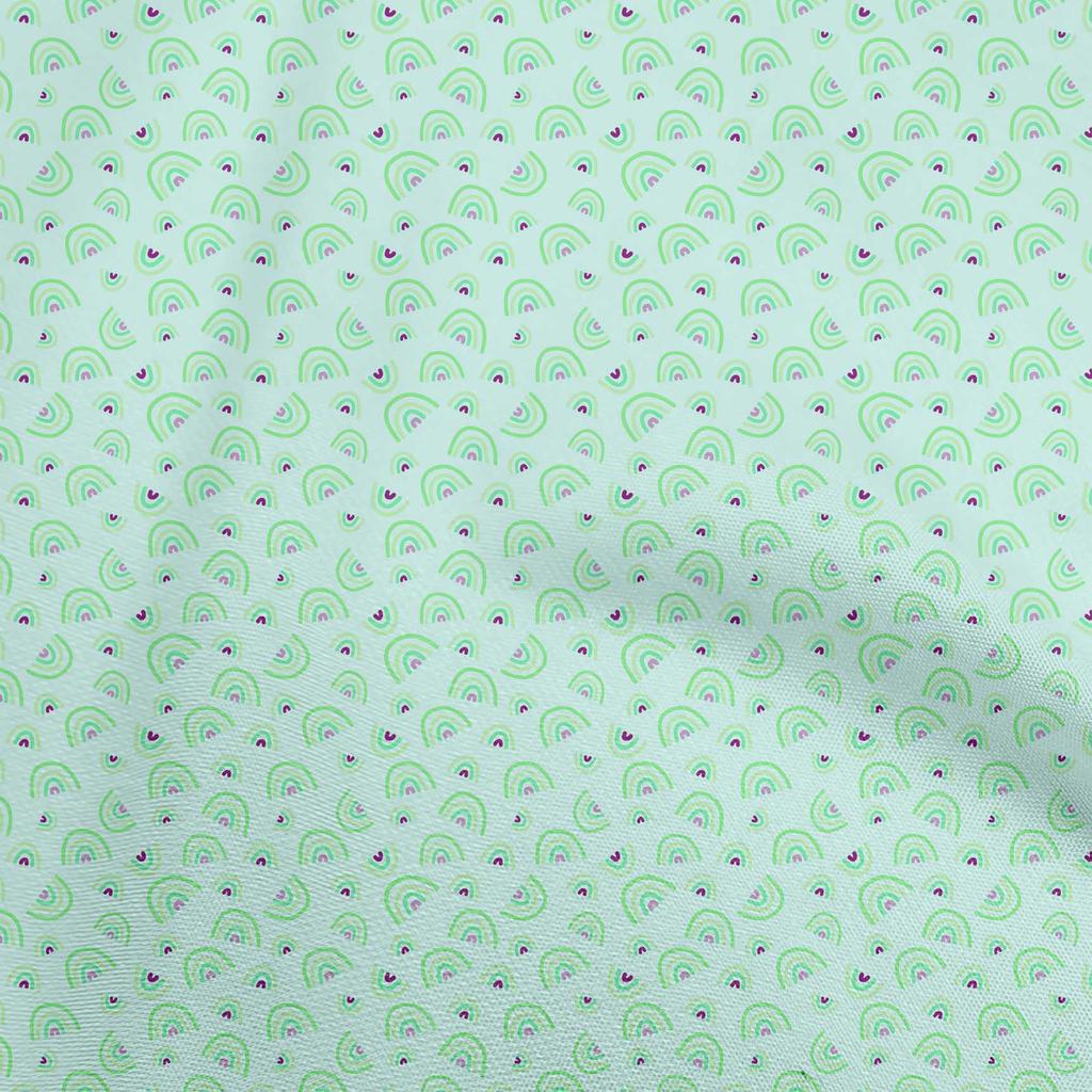 oneOone Cotton Flex Light Green Fabric Kids Rainbow Craft Projects Decor Fabric Printed By The Yard 40 Inch