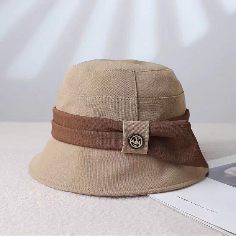 Women's Elegant Color-Block Bucket Hat for Spring and Autumn