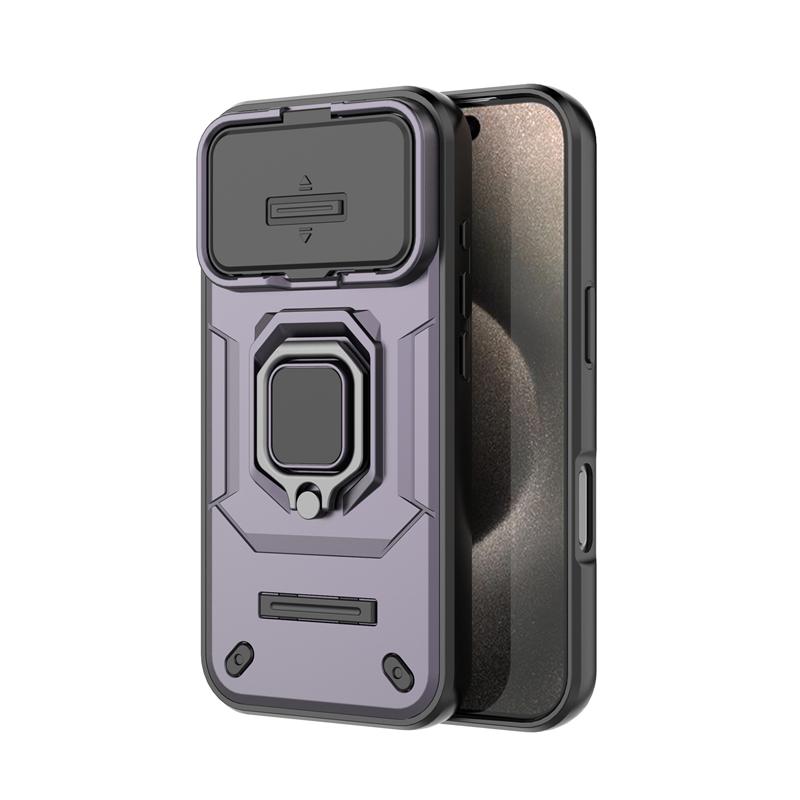 Shockproof Case For iPhone 17 Pro Case For iPhone 17 Pro Max Ring Holder Magnetic Back Cover For iPhone 17 Pro Push Window Case