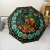 Rainforest Wildlife Glass pattern umbrella, portable and foldable design, 8 ribs, a casual accessory for Halloween, Christmas, and birthday gifts.