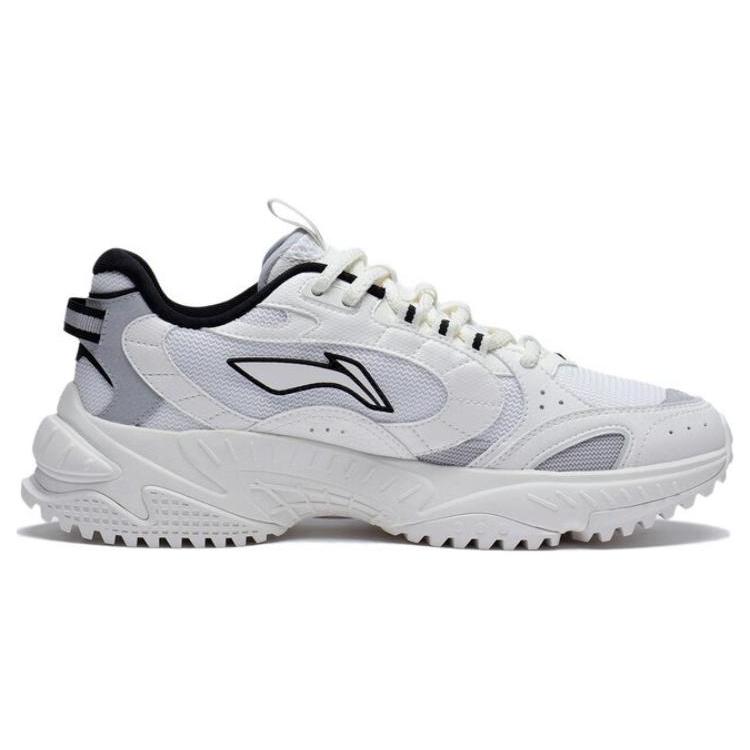 Li Ning Star Wind Slip Resistant, Abrasion Resistant, Breathable Low top Sports Casual Shoes Men's White Black AGCT149-2