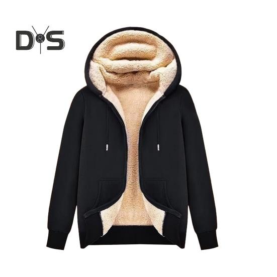 Pánská fleecová bunda s kapucí zimní zesílený zip zapínání zateplená mikina s kapucí ležérní mikina na zip obyčejná bunda na podzim zima